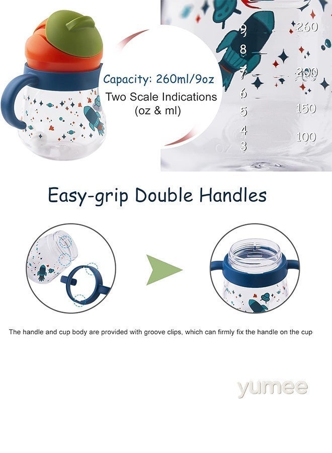 yumee Sippy Cup for Baby 6-12 Months, Spill-Proof & Leak-Proof with Weighted Straw, BPA-Free Soft Spout Trainer Cup with Handles, 260ml - Image 5